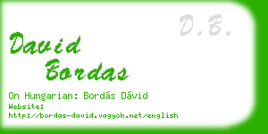 david bordas business card