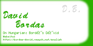 david bordas business card